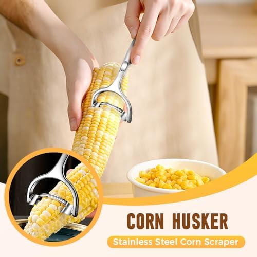 Corn Peeler Stainless Stee Corn Cob Stripper Tool Corn Thresher from the Cob, Removes Corn Kernels From Corn Cobs In Seconds Magic Corn Stripper Tool