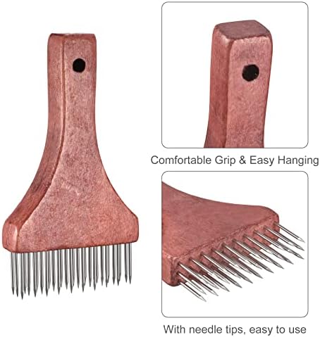 uxcell Stainless Steel Meat Tenderizer, Meat Mallet Needle Nails Kitchen Tools for Tenderizing Meats Steak Fish Chicken, Red