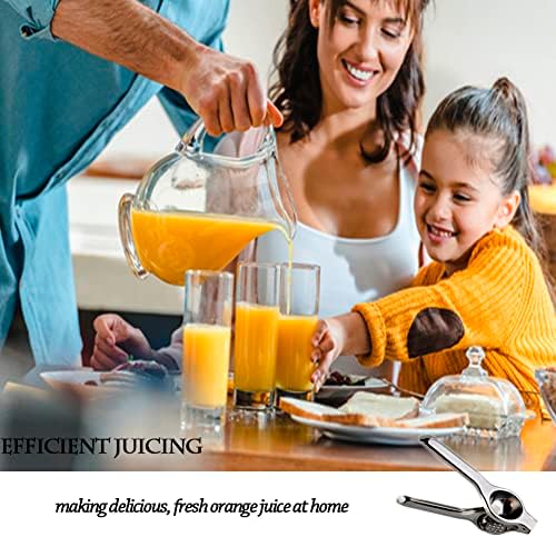 Lemon Juicer Squeezer Stainless Steel Manual Citrus Press Premium Quality Fruit Lime Squeezer for Drinks Rust Proof Non-Slip Manual Hand Juicer Is Ideal for Juicing Lemons, Limes, Small Oranges