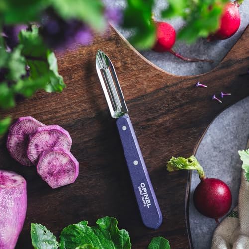 Opinel No. 115 Essential Stationary Peeler, Hornbeam Wood (Purple)