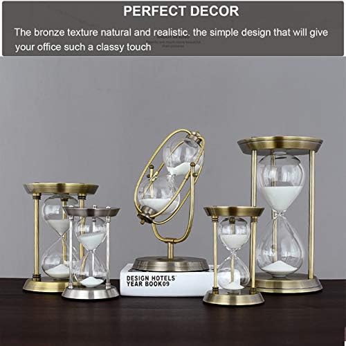 SuLiao Brass Hourglass 30 Minute Sand Clock Timer, Grande Reloj De Arena 30 Minutos, Metal Hour Glass Sandglass for Gifts & Home Desk Office Decorative