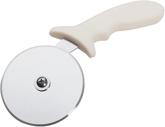 Thunder Group SLTWPC004 Stainless Steel Pizza Cutter with White Handle, 4-Inches Wheel (Overall with Handle: 9-3/8 Inches Long)