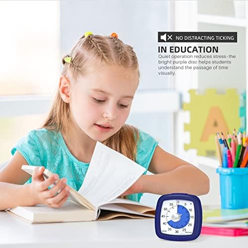 Secura 60-Minute Visual Timer, Silent Study Timer for Kids and Adults