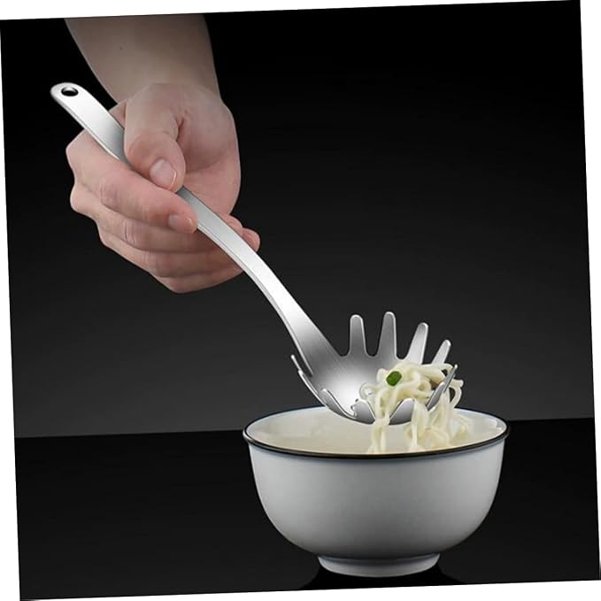 BESTOYARD Stainless Steel Pasta Server Spoon Noodle Strainer for Cooking Ramen Spaghetti Easy to Clean