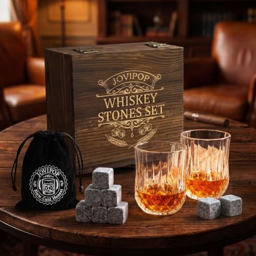 JOVIPOP Whiskey Stones Set, Gifts for Men Dad Uncle, 8PCS Rocks