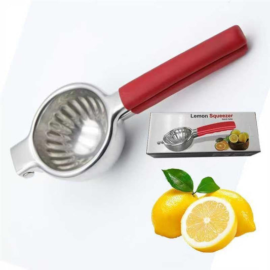 Stainless Steel Juicer - Metal Citrus Juice Press Lime Fruit Juice Press with Silicone Handle - Large Manual Juicer for Bar Kitchen Utensils Fruit Extractor