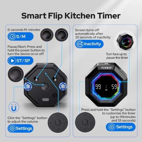 Visual Timer for Kids Kitchen Timer Pomodoro Magnetic Visual Countdown