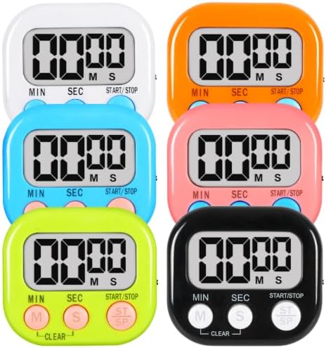 6 Pack Digital Timer for Kids Classroom,Kitchen Timers for Cooking