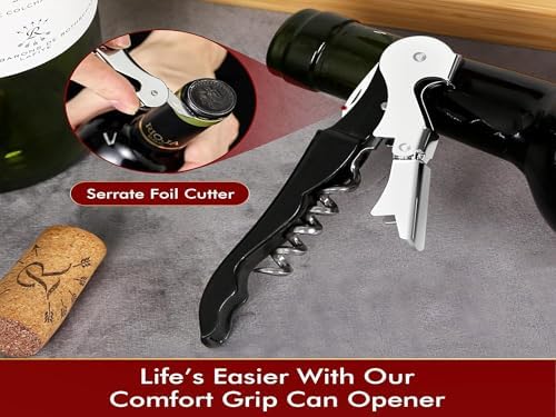 Kit-Home Professional Waiter Corkscrew Wine Openers Set (4 PCS),Upgraded with Heavy Duty Stainless Steel Hinges Wine Key for Restaurant Waiters, Sommelier, Bartenders