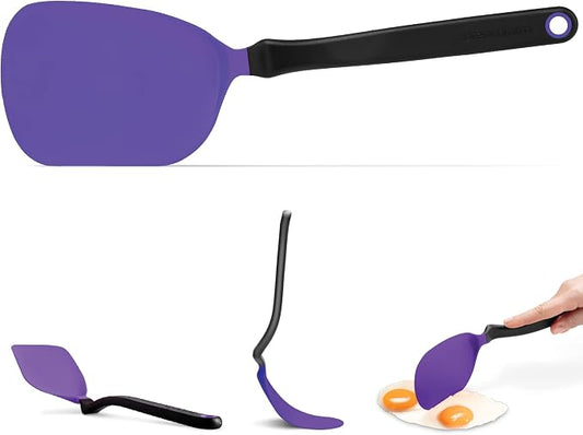 Dreamfarm Chopula – Super Flexible Chopping Sit Up Spatula – Safe for Non-Stick One Size Purple | Non-stick cookware safe, heat resistant, thin, flexible flipper, turner and food chopper with sit-up, no-mess handle, 12"