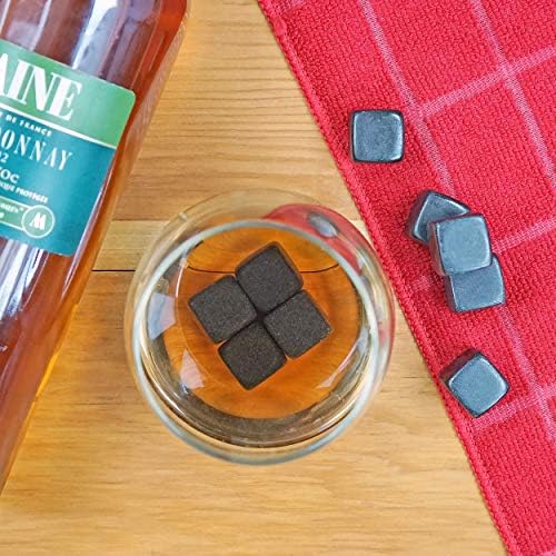 Basalt Whiskey Stones Chilling Rocks – Beverage Cooler Set of 9 with Storage Bag by Southern Homewares – Perfect for Whiskey, Cocktails, and Other Beverages