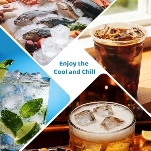 Silicone Ice Cube Trays, Easy Release Ice Cube Molds with Removable Lid, Freezer Stackable Ice Trays for Whiskey, Cocktail, Drinks and Food, Freezer, BPA Free