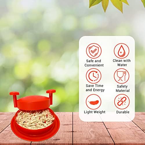 Chicken Shredder Machine, Shredding Tool, Meat Shredder with Handles Non-skid Base Mat Suitable for Pulled Pork Beef 8inch Red