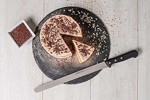 Arcos Pastry Knife/Cake Knife 12Inch Nitrum Stainless Steel and 300mm Blade.Ergonomic Polypropylene Handle. Allows to cut and prepare the bases for cakes and pastries. Series Universal. Color Black