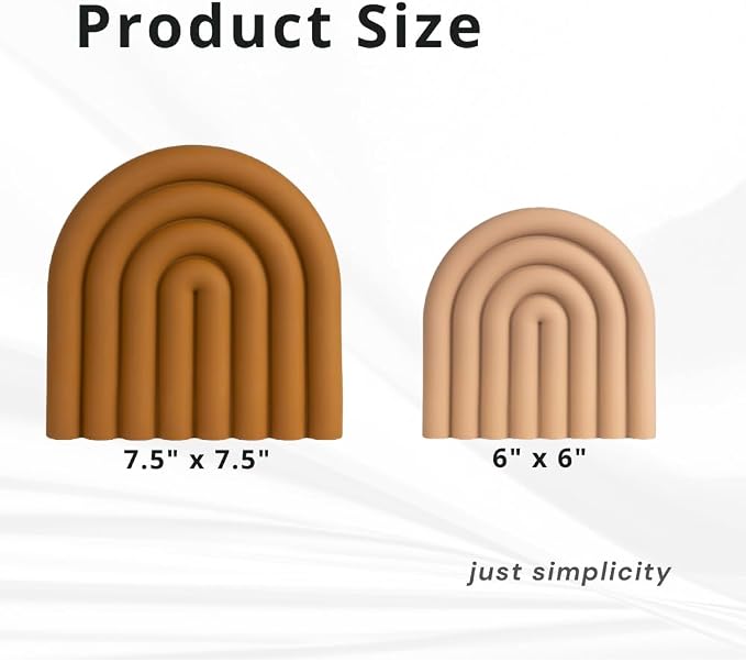 Premium Silicone Trivet Set, Freestanding Bendable Design, Kitchen Decor - Durable & Stylish Heat-Resistant Countertop Protector (Neutral, Set, Arch)