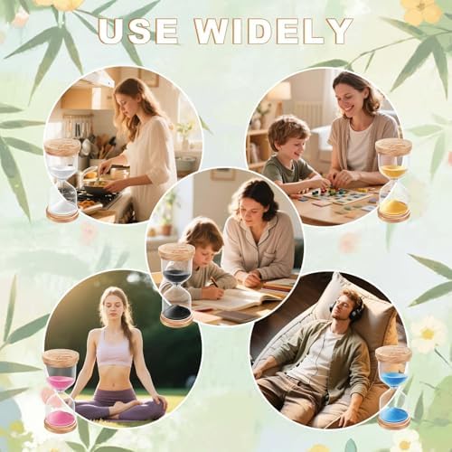2 Minute Wooden Sand Timer Hourglass:Beech Wood Sand Clock,Small Sand Watch 2 Min,Hour Glass Sandglass for Home,Brushing Teeth,Kitchen (Black)