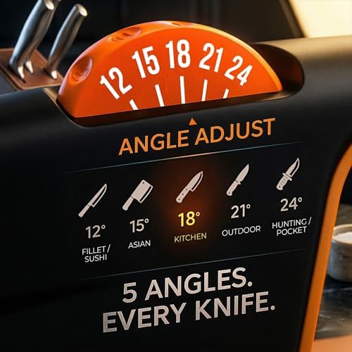 5 Precision Adjust Knife Sharpener- 3-Stage Premium Kitchen Knife Sharpener
