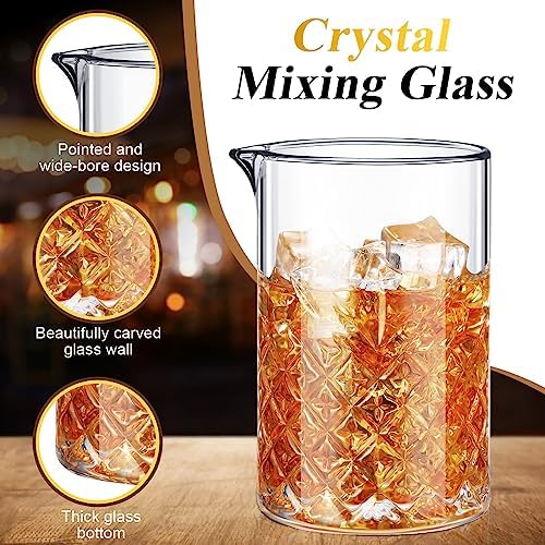Inbagi 4 Pcs Cocktail Mixing Glass 23.67 oz Cocktail Shakers Stirring