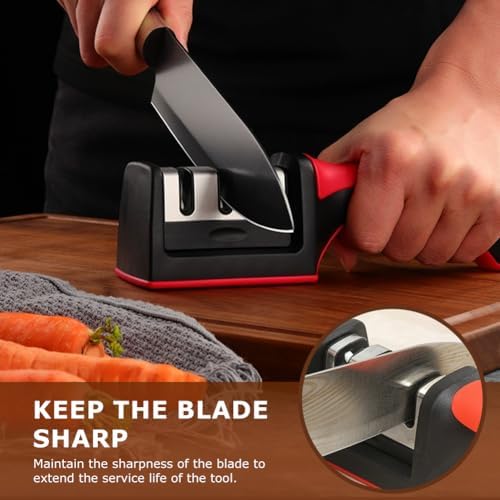 1 Kitchen Knife Block with 1 knife sharpener, Kni-fe Block without Knives, Large Volume Detachable Kni-fe Holder with Scissors Slot, Easy to Clean(COLOR:as shown)