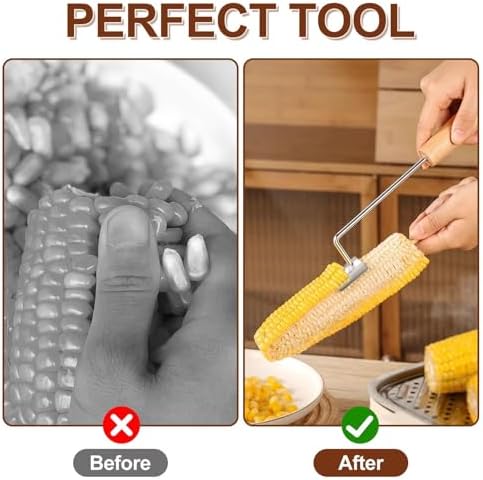 Corn Cob Stripper, 2026 Wood Handle Stainless Steel Corn Stripping Tool, Corn Cutter, Corn Peeler For Corn On The Cob, Suitable For Home Kitchens, Restaurant Chefs, Outdoor Dining Enthusiasts