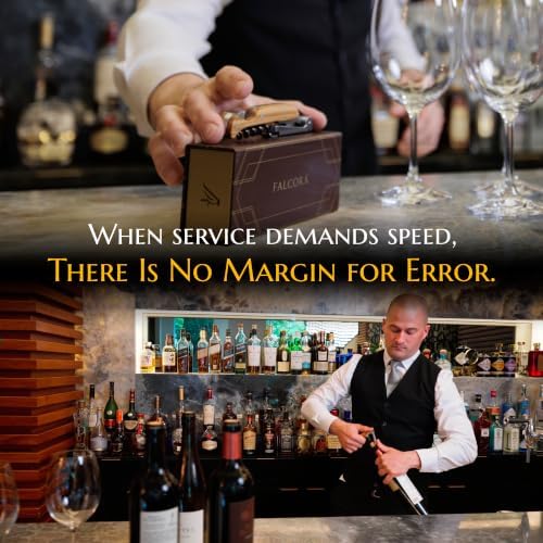 Corkscrew for Professionals FALCORK® 144 Efficiency – Exclusive One-Step Wine Key & Bottle Opener for Intensive Use in Hospitality with an Optimally Marked Helix & Smooth Natural Olive Wood Handle