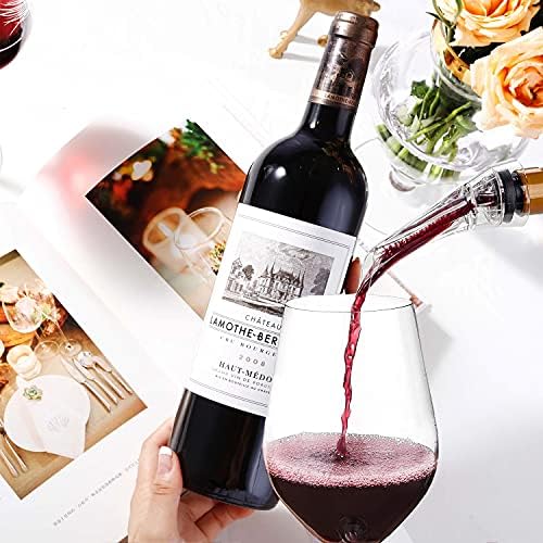 KEISSCO Wine Aerator Pourer - Premium Aerating Pourer and Decanter Spout with Gift Box No-Drip Wine Pouring Accessory Wine Tools