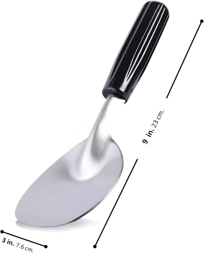 Heavy Duty Ice Cream Spade Scoop with Non-Slip Handle - Stainless Steel Ice Cream Spoon Paddle Perfect for Scooping and Serving Hard Frozen Treats