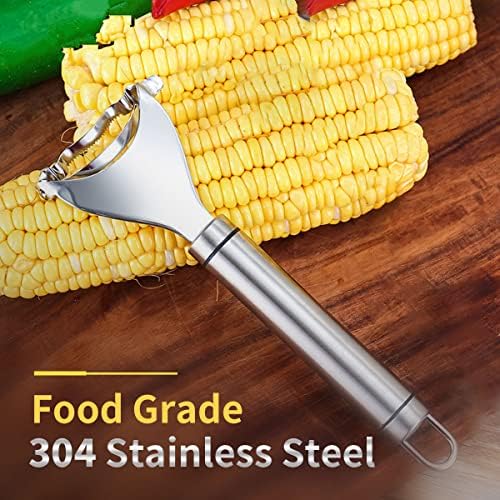 1 Pcs Corn Peeler Corn Planer Thresher Stainless Steel Corn Peeler for Corn On the Cob Corn Kernel Remover Tool Magic Corn Stripper Tool Corn Cutter Corn Scraper with Ergonomic Handle for Kitchen