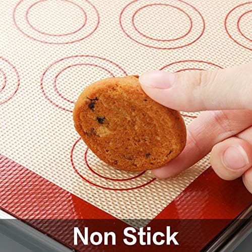 M MCIRCO Baking Sheet with Cooling Rack, Baking Mat Set, Set of 6 | Stainless Steel Cookie Pan with Cooling Rack, 2 Sheets + 2 Racks + 2 Mats,Baking Pan, Size 16 x 12 x 1 Inch Easy Clean