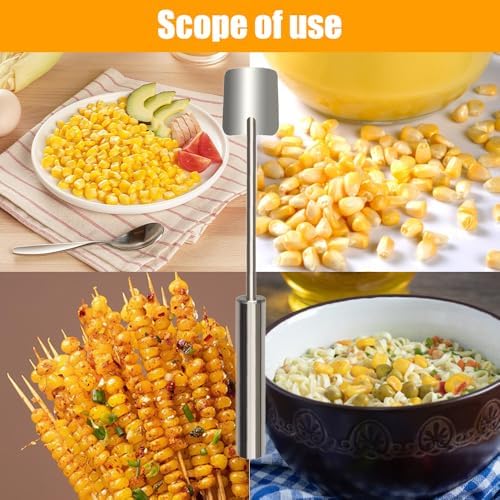 Corn Peeler for Corn on The Cob Stripper Tool, 2025 New Long Handle Stainless Steel Corn Stripper Tool, Quick Corn Kernel Remover Tools for Kitchen Use (1PC)