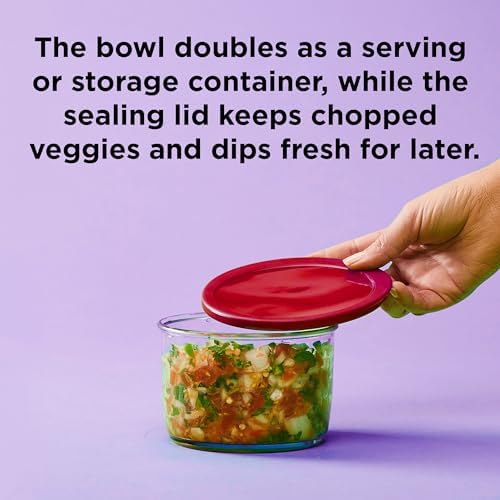 Chef'n 102-239-005 VeggiChop Hand-Powered Food Chopper, Set of 1, Cherry