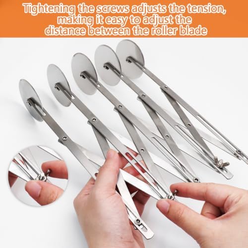 5-Wheel Pastry Cutter, Expandable Stainless Steel, 2-Pack