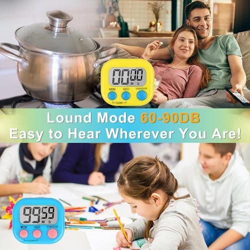 ZILLEEN Classroom Timer for Kids Teachers 2 Pack Digital Timers Blue Ye
