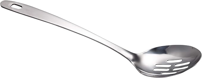 IMEEA Stainless Steel Slotted Spoon 13-Inch Cooking & Serving Spoon Metal Kitchen Spoon for Draining, Pasta and Vegetables