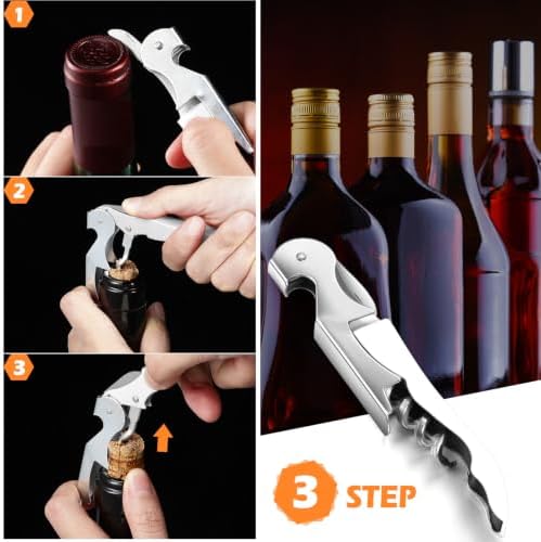 Honoson 40 Pcs Wine Opener Bulk Corkscrew Bottle Wine Key, Black, White