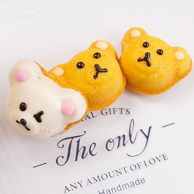 Mini Bear Shaped Muffin Pans, 12 Cavity Non-Stick Madeleine Mold Cake Pan, Mini Muffin for Edible Bear Cake Topper Decoration Shower Birthday Party Decorations