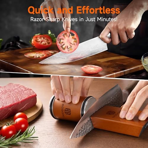 Rolling Knife Sharpener with Diamond & Ceramic Disc, Premium Kit