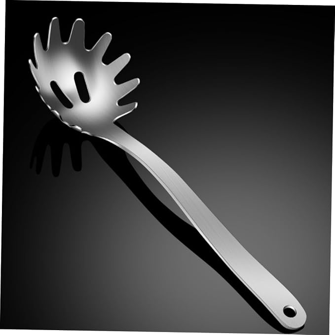 BESTOYARD Stainless Steel Pasta Server Spoon Noodle Strainer for Cooking Ramen Spaghetti Easy to Clean