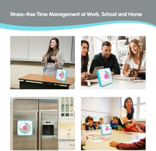 TWENTY5 SEVEN Countdown Timer 7.5 inch; 60 Minute 1 Hour Visual Timer – Classroom Teaching Tool Office Meeting, Mechanical Countdown Clock for Kids Exam Time Management Magnetic, Colorful