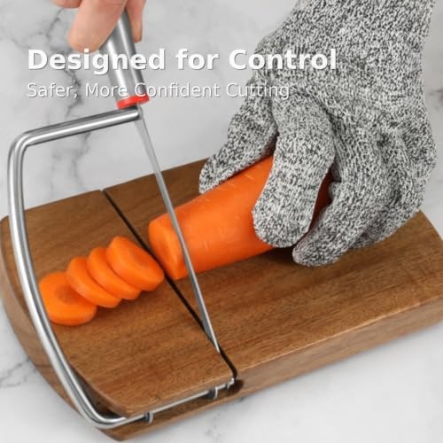 Cheese Slicer with Acacia Wood Board and Stainless Blade