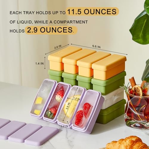 Bolycen Silicone Ice Cube Tray with Lid 2 Packs, Ice Cube Mold for Whiskey, Silicone Molds for Food (Green), Small, BICT02