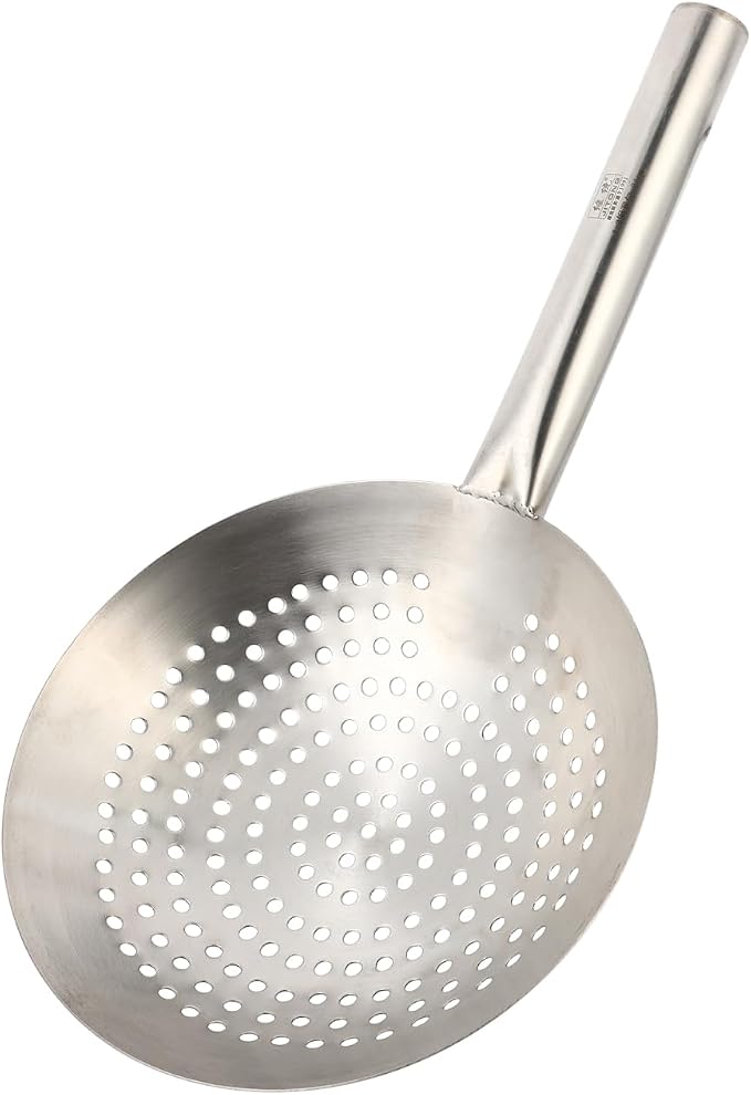 UPKOCH Stainless Steel Skimmer Spoon 16.92 Inch Fine Mesh Cooking Strainer with Handle for Frying Hot Pot Vegetables Meat Wonton Kitchen Gadget