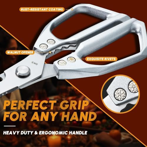 Huusk Kitchen Shears Set, Japanese Stainless Steel Scissors for Food