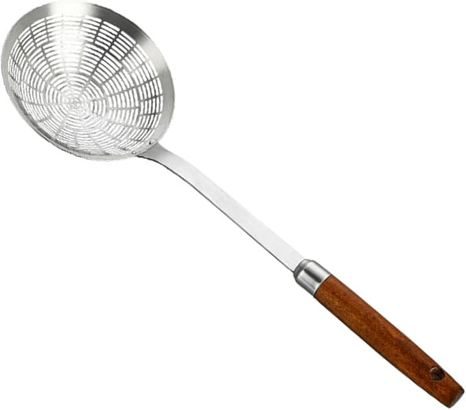 Large Bowl Slotted Spoon Comfortable Grip Handle Skimmer Ladles for Draining and Cooking Metal Kitchen Utensils Tool Restaurant Tool