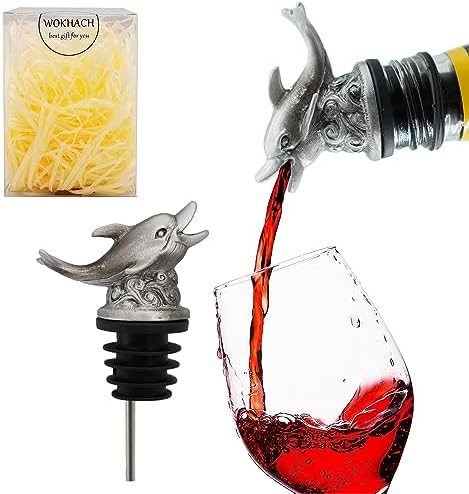Animal Wine Aerator & Liquor Pourer for Bar,Home and Party Wine Pourer Aerator Festival Gift (Dolphin Silver Gray)