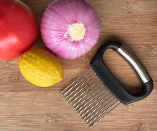 Large Onion Holder for Slicing, Food Slicing Guide with Safe Storage Cover
