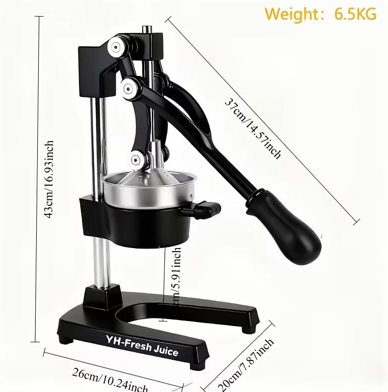 juice.Hand Press Juicer Machine, Manual Orange Juicer and Professional Citrus Juicer for Orange Juice Pom Lime Lemon Juice,Home and Commercial Extractors Squeezer, Easy to Clean,black