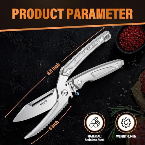 Huusk Heavy Duty Poultry Scissors - Kitchen Scissor for Food Sliver