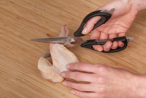 Ergo Chef All-Purpose Come-Apart Kitchen Shears for Poultry, Fish, Vegetables, Herb Stripper, Bottle Opener w/ Magnet Holder (Black)