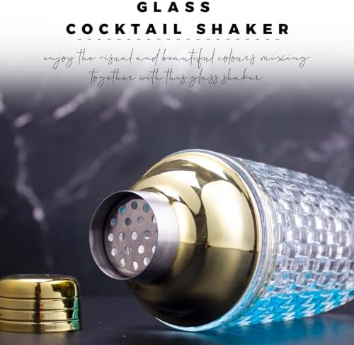Gold Cocktail Shaker Set with Jigger, Bar Spoon & Muddler